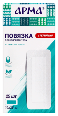 ПОВЯЗКА ПЛАСТЫРНОГО ТИПА АРМА 10Х25СМ