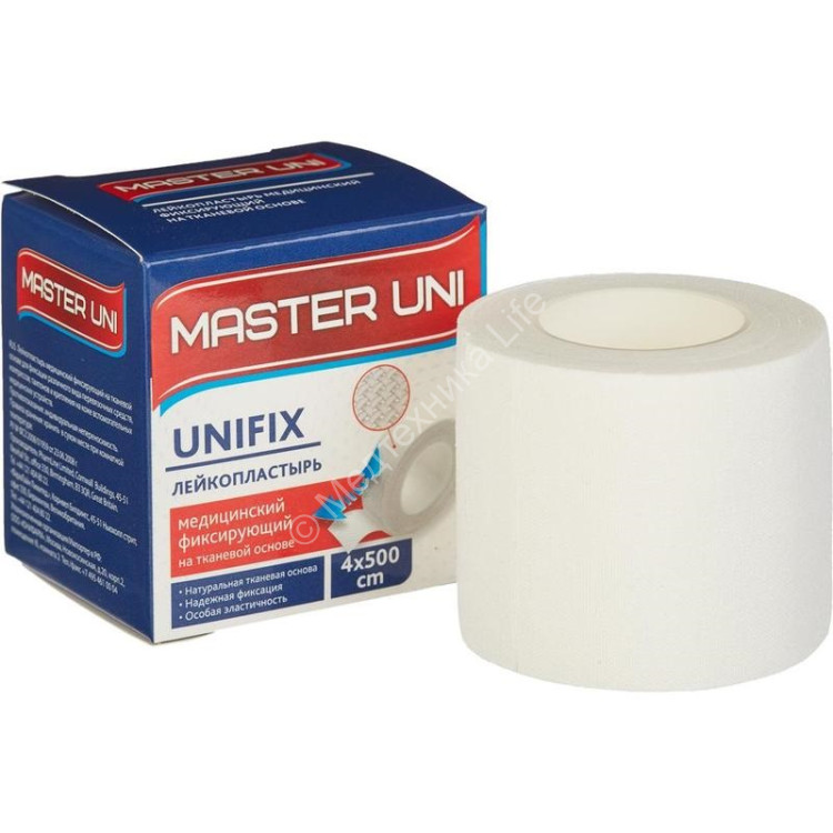 Пластырь фиксирующий Master Uni Unipore тканная основа 4х500см
