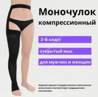 Моночулок правый медиц.компрес.«LUOMMA IDEALISTA» ID-330R Лонг 2 кл черный откр нос