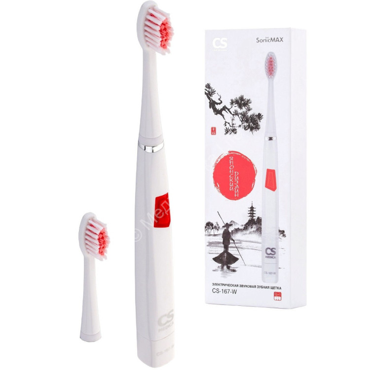 Электрическая звуковая зубная щетка CS Medica SonicMax CS-167-W белая