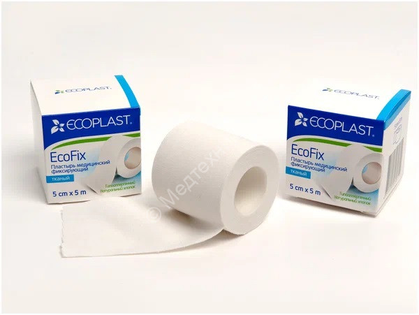 Пластырь фиксирующий тканевый ECOPLAST Ecofix 5смx5м