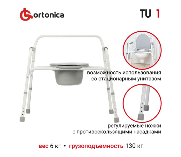Кресло c санитарным оснащением Ortonica TU1 "24" (61см, 150кг)