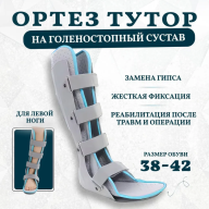 Замена гипса на голеностопный сустав серый пластик правый - Замена гипса на голеностопный сустав серый пластик правый